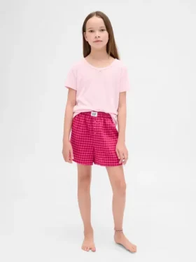 Shorts i återvunnen flanell för barn