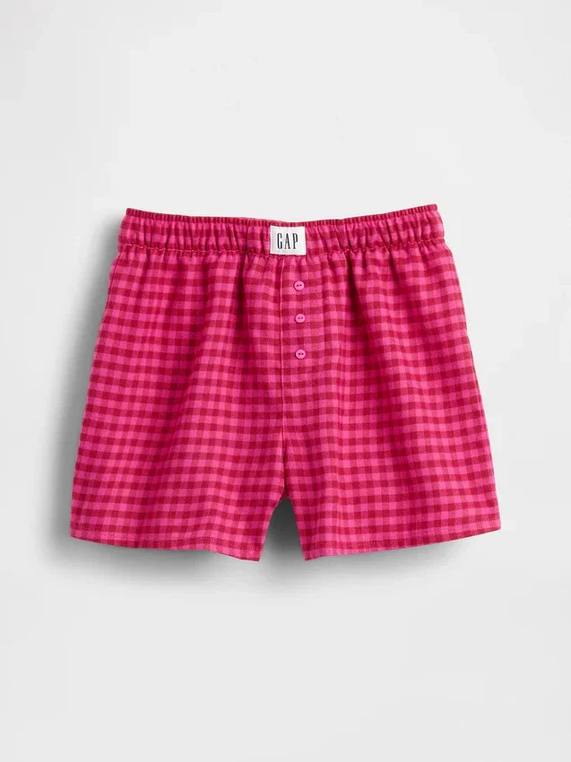 Shorts i återvunnen flanell för barn