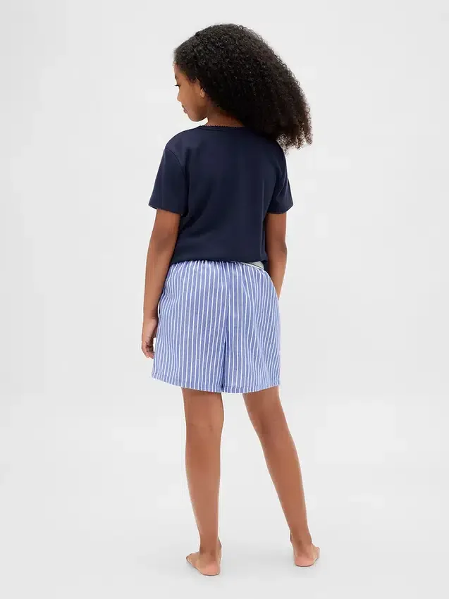Shorts i återvunnen flanell för barn
