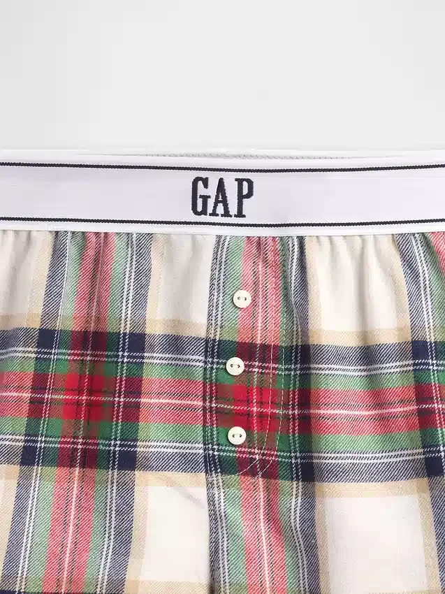 Shorts i återvunnen flanell för barn
