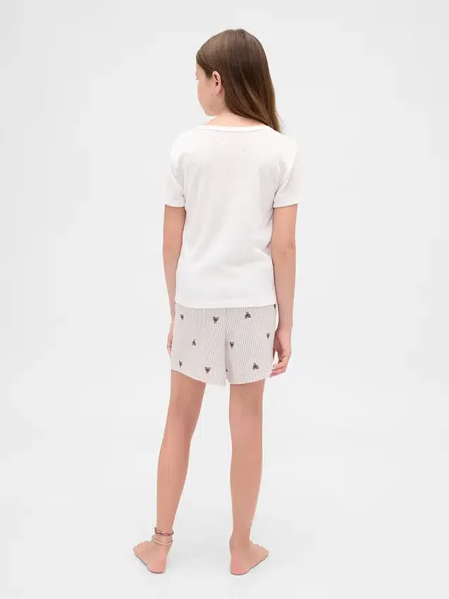 Shorts i återvunnen flanell för barn