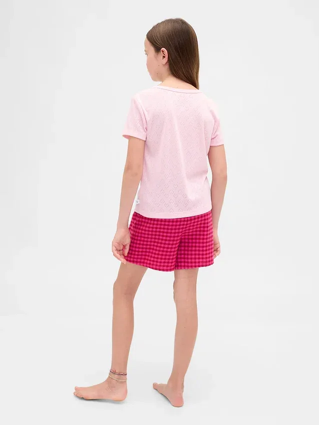 Shorts i återvunnen flanell för barn