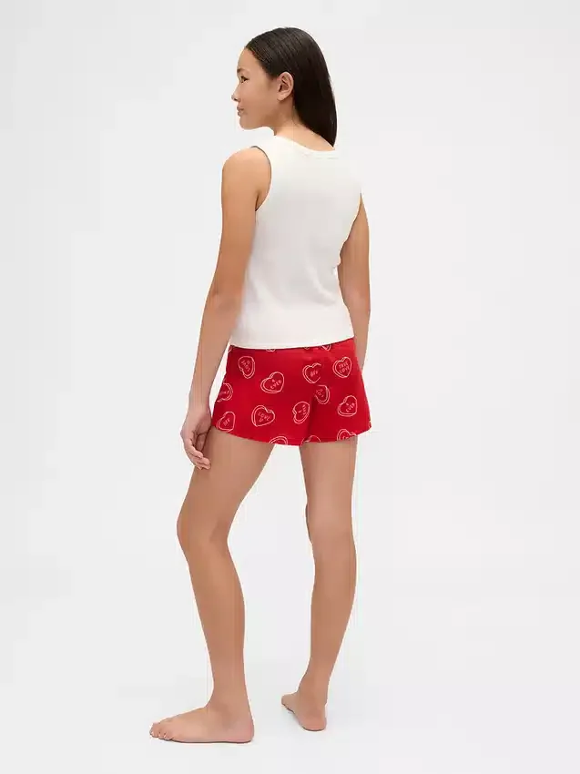 Shorts i återvunnen flanell för barn