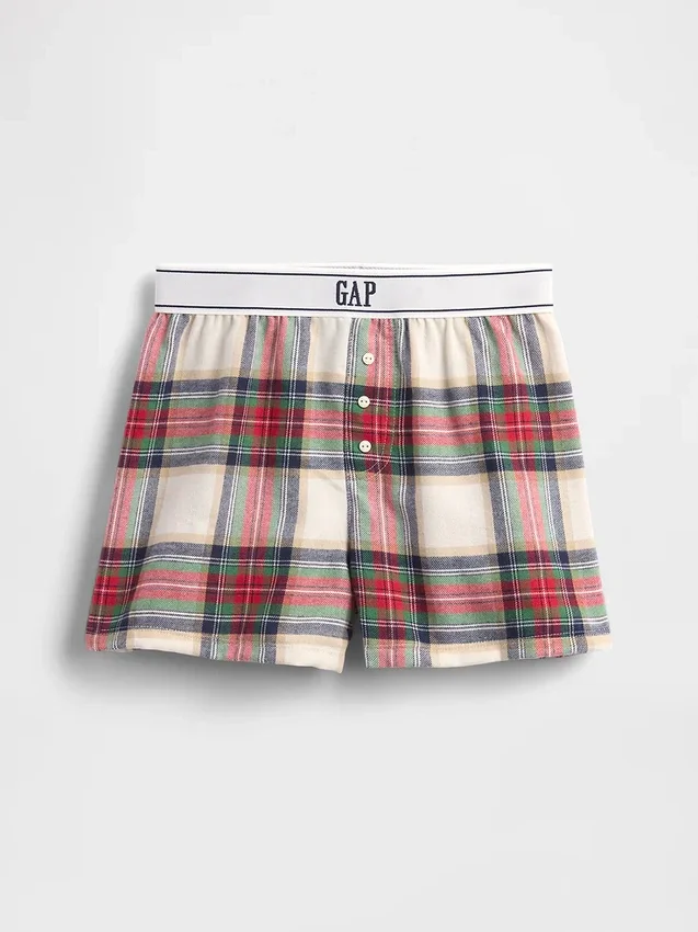 Shorts i återvunnen flanell för barn