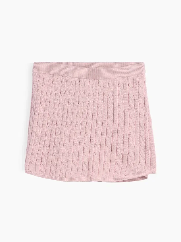 Skort i kabelstickad tröja för barn