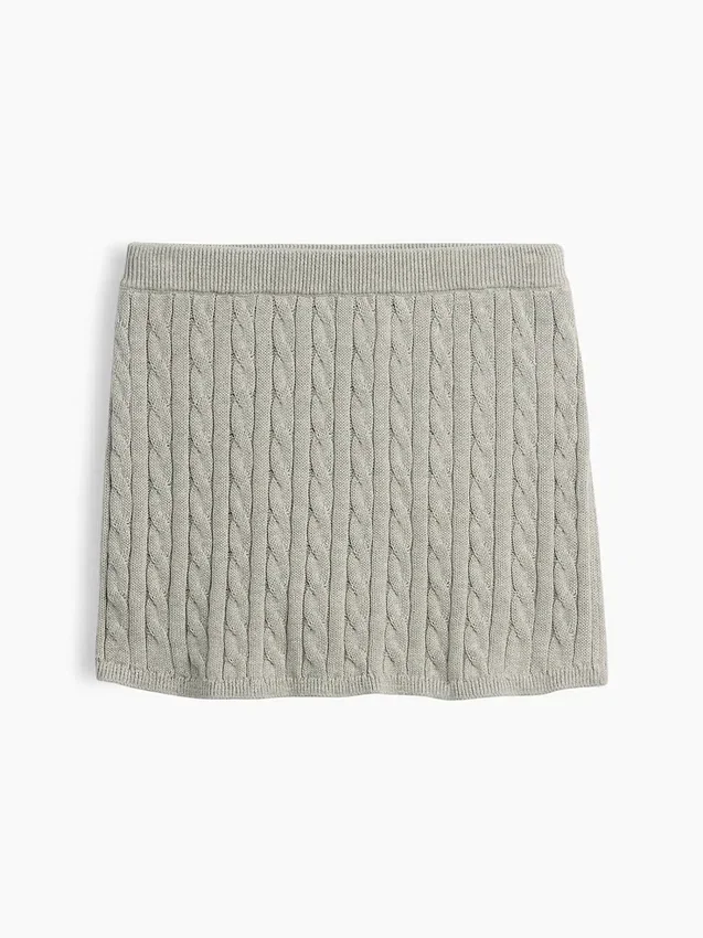 Skort i kabelstickad tröja för barn