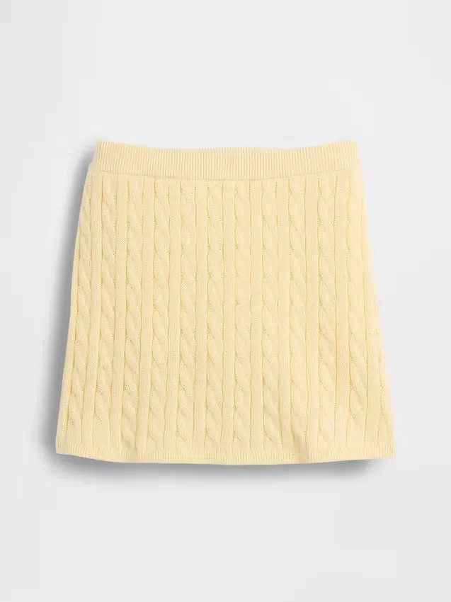 Skort i kabelstickad tröja för barn