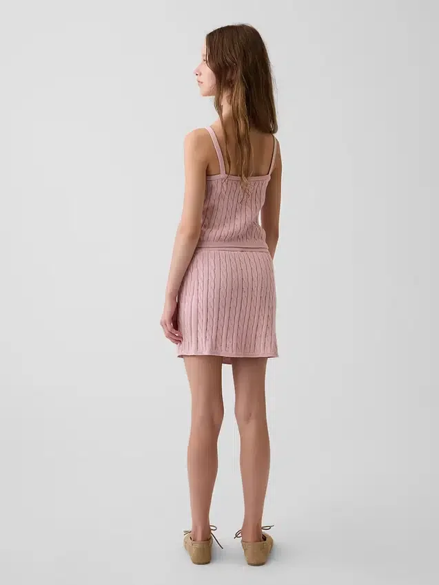 Skort i kabelstickad tröja för barn