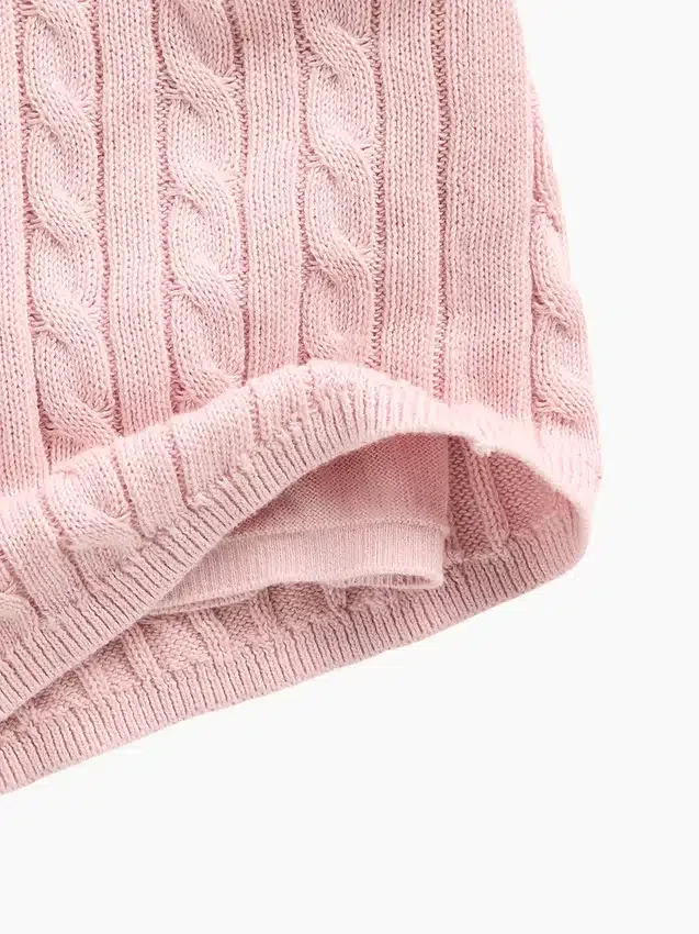 Skort i kabelstickad tröja för barn