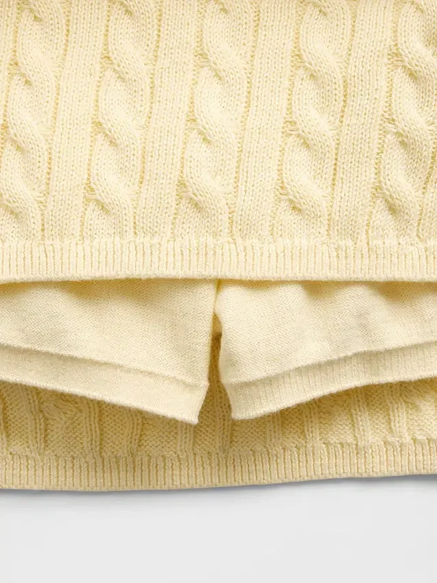 Skort i kabelstickad tröja för barn