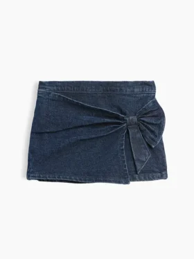 Skort med rosett i denim för Baby & Småbarn