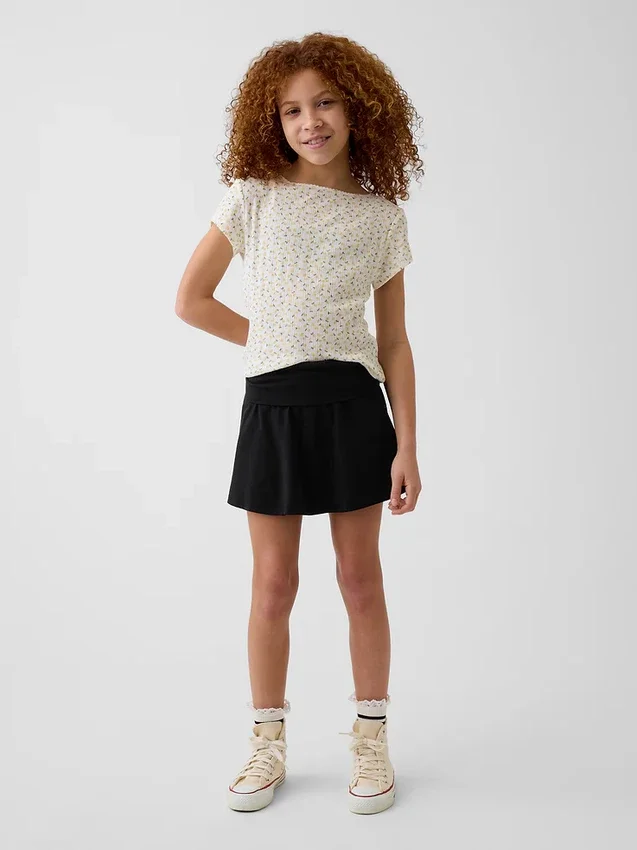 Skort med vikbar midja för barn