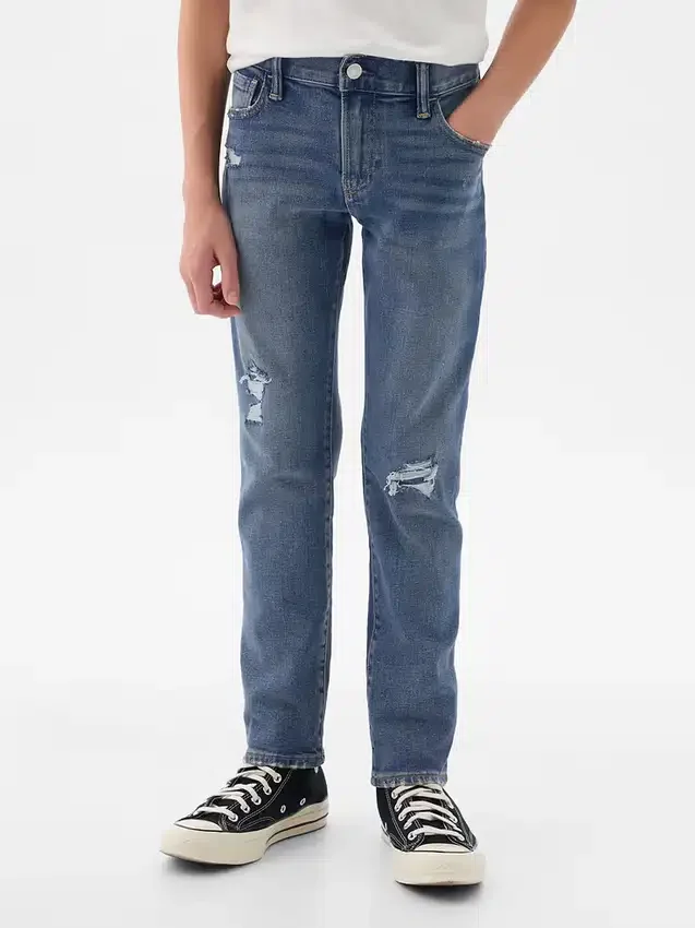 Slim-fit-Jeans för barn med riv- och lappfunktion