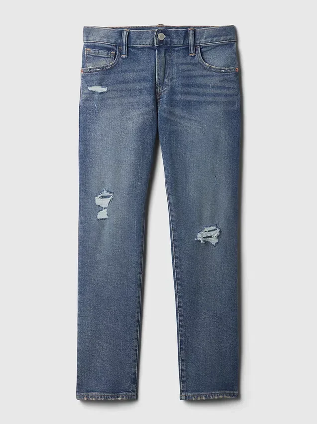 Slim-fit-Jeans för barn med riv- och lappfunktion