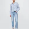 Slim Straight-jeans med hög midja och uppvikt benslut i 90-talsstil