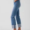 Slim Straight-jeans med hög midja och uppvikt benslut i 90-talsstil