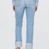 Slim Straight-jeans med hög midja och uppvikt benslut i 90-talsstil