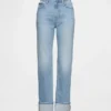 Slim Straight-jeans med hög midja och uppvikt benslut i 90-talsstil