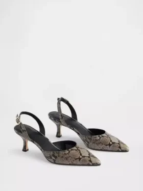 Slingback-skor med låg klack