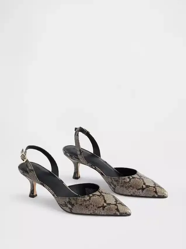 Slingback-skor med låg klack