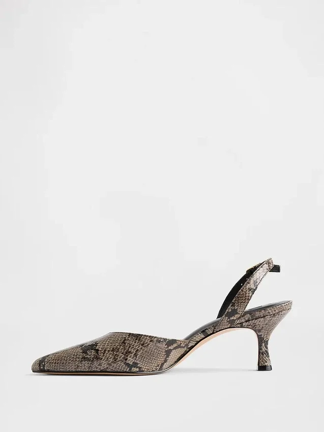 Slingback-skor med låg klack