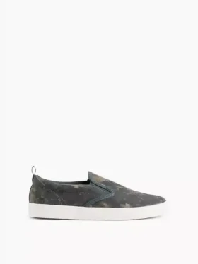 Slip-on-sneakers i canvas med kamouflage för barn
