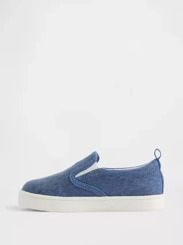 Slip-on-sneakers i denim för småbarn med Brannan Bear
