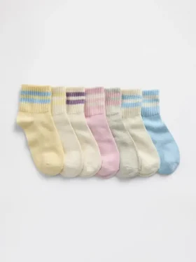 Slouchy Varsity-strumpor i kvartslängd för barn (7-pack)