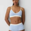 Sömlös, ribbad triangel-bralette
