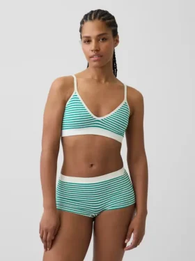 Sömlös, ribbad triangel-bralette
