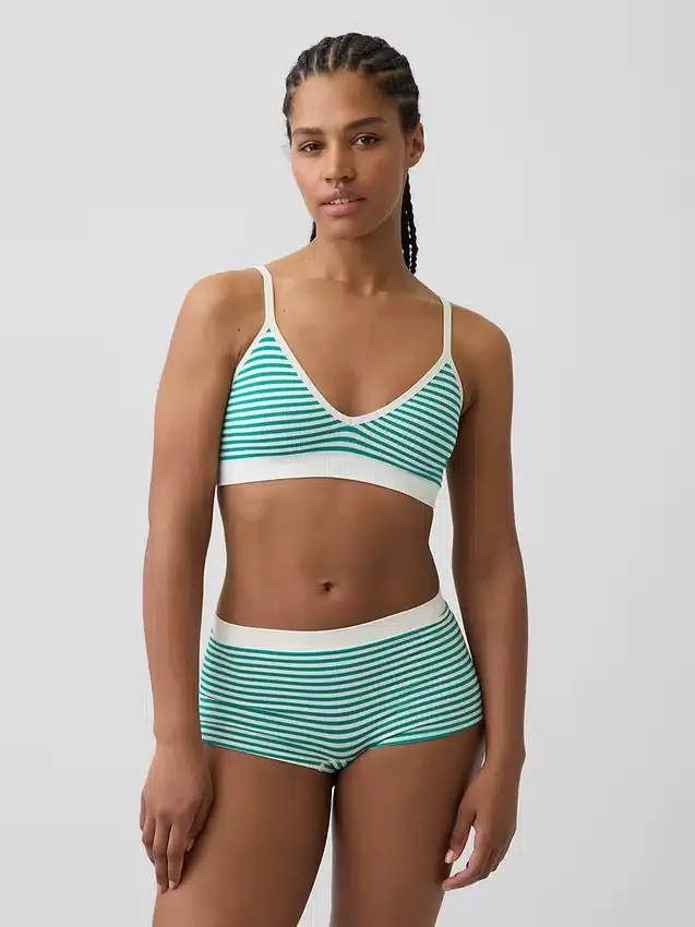 Sömlös, ribbad triangel-bralette