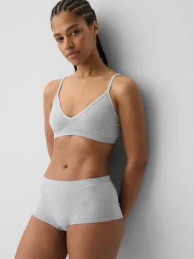 Sömlös, ribbad triangel-bralette