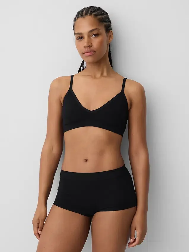 Sömlös, ribbad triangel-bralette
