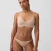 Sömlös, ribbad triangel-bralette