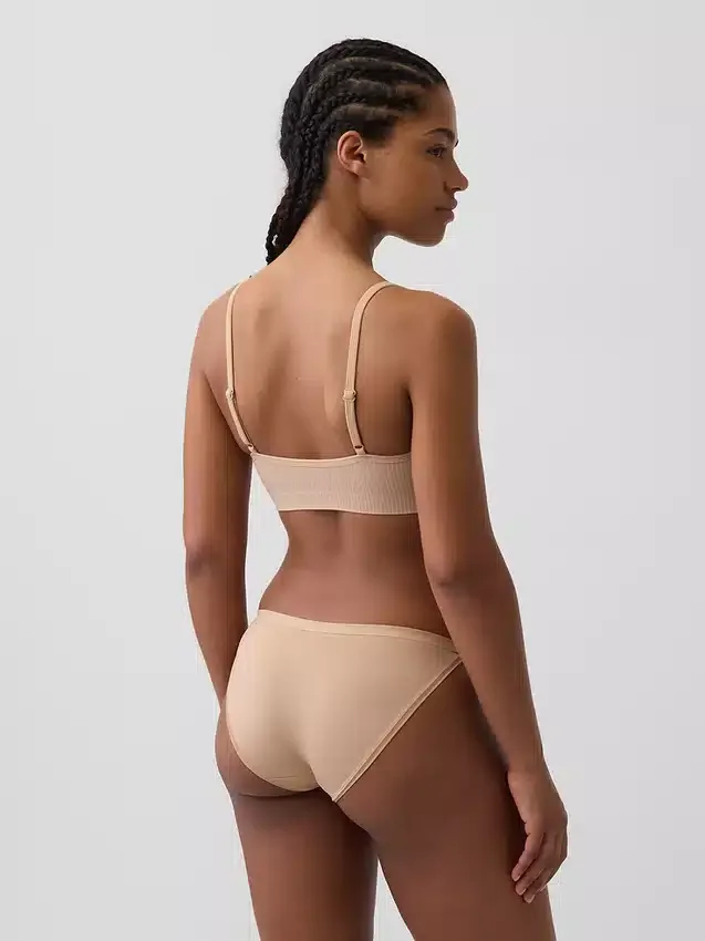 Sömlös, ribbad triangel-bralette
