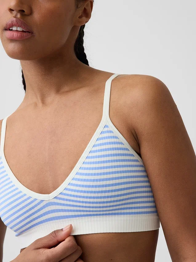 Sömlös, ribbad triangel-bralette