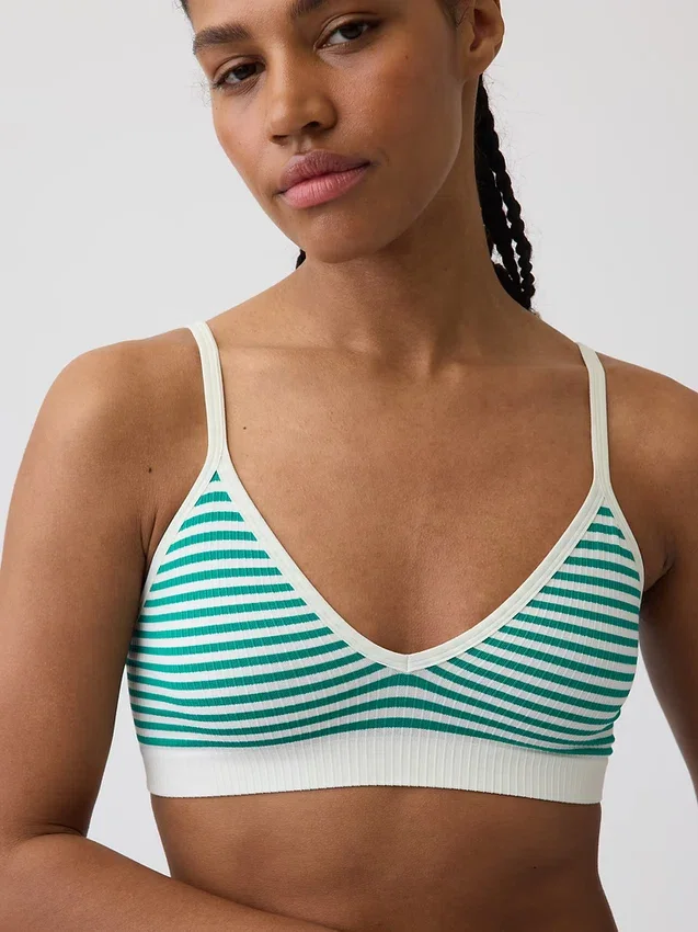 Sömlös, ribbad triangel-bralette