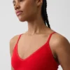 Sömlös, ribbad triangel-bralette
