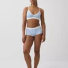 Sömlös, ribbad triangel-bralette
