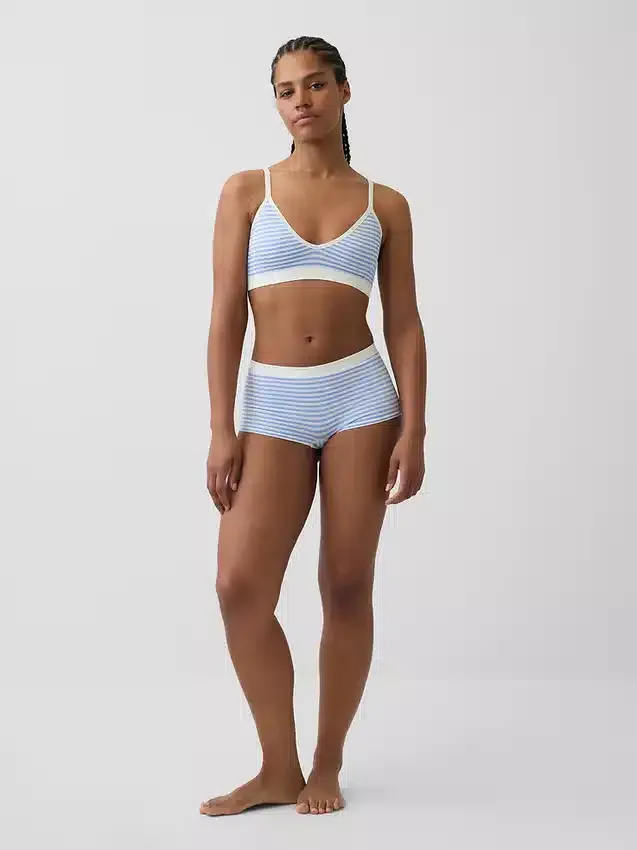 Sömlös, ribbad triangel-bralette