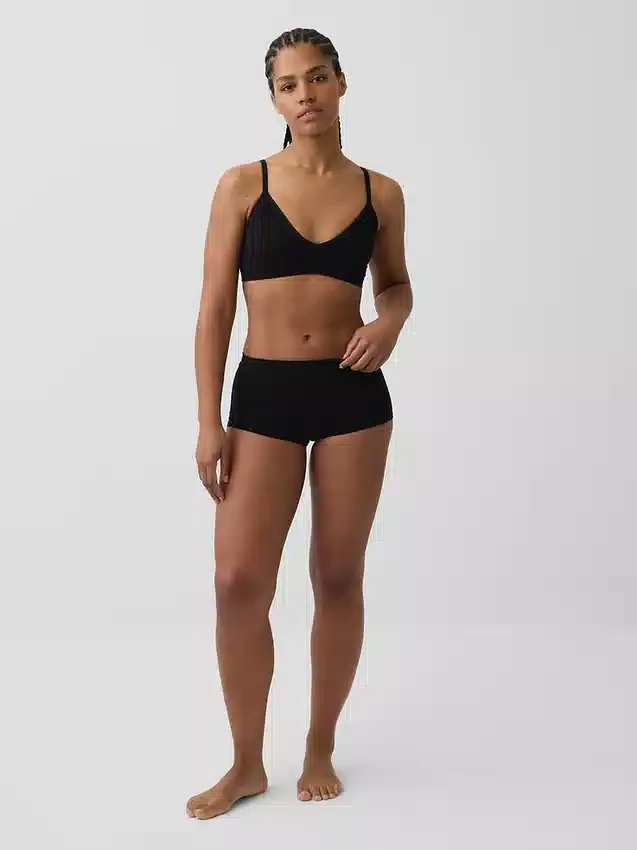 Sömlös, ribbad triangel-bralette