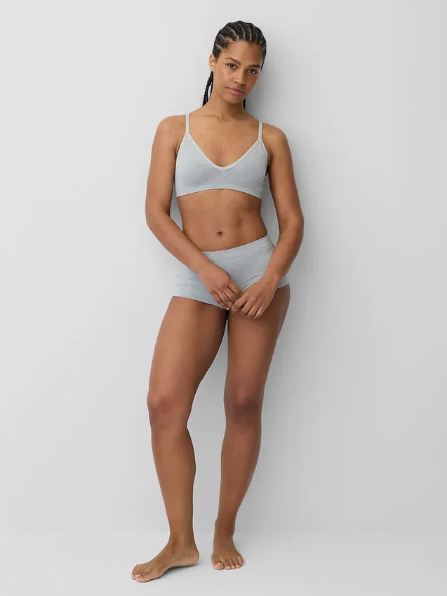 Sömlös, ribbad triangel-bralette