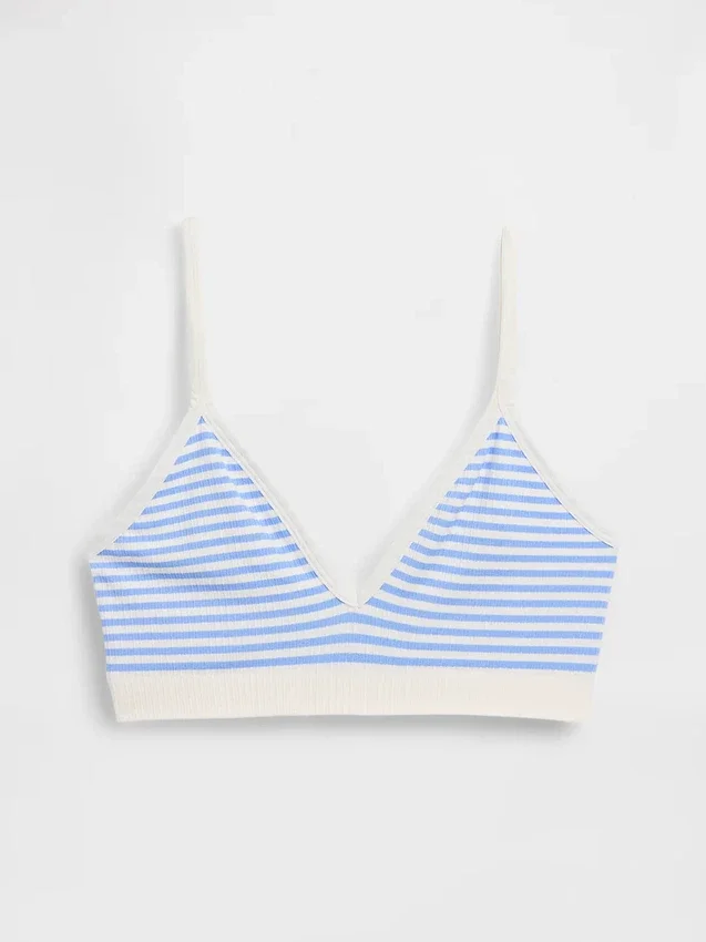 Sömlös, ribbad triangel-bralette