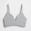Sömlös, ribbad triangel-bralette