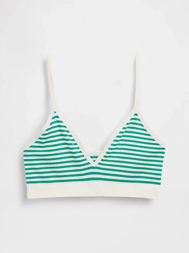 Sömlös, ribbad triangel-bralette