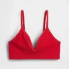 Sömlös, ribbad triangel-bralette