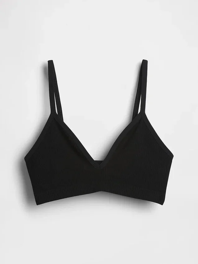 Sömlös, ribbad triangel-bralette