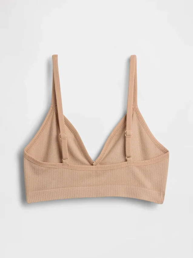 Sömlös, ribbad triangel-bralette