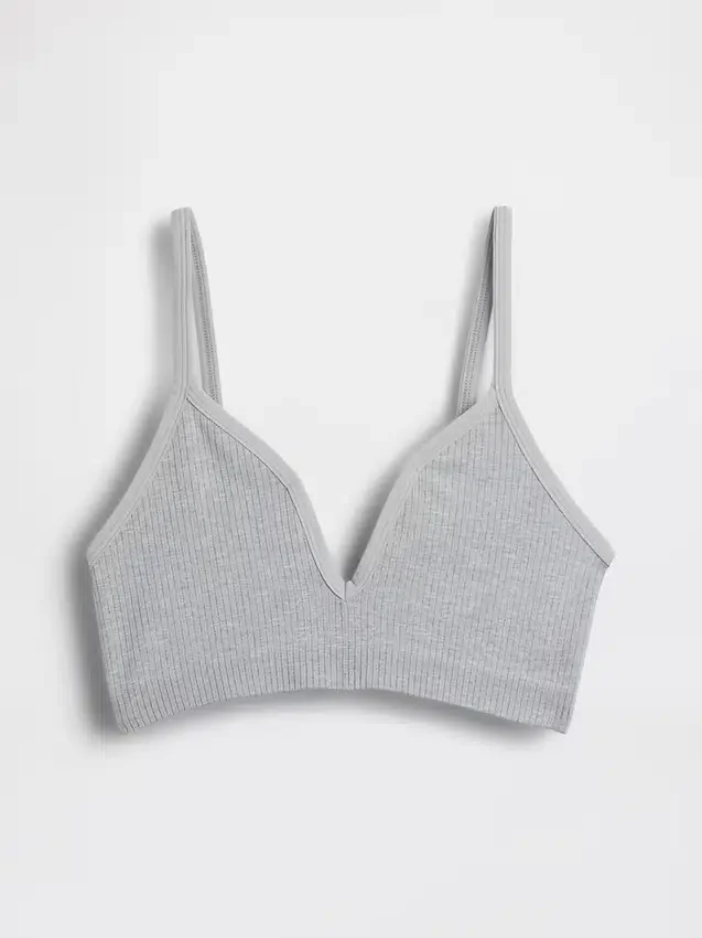 Sömlös, ribbad triangel-bralette