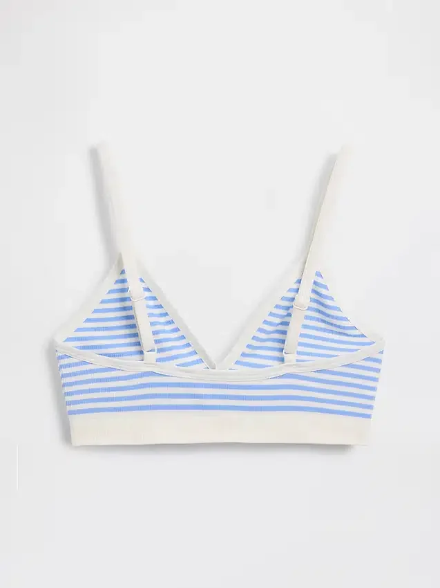 Sömlös, ribbad triangel-bralette